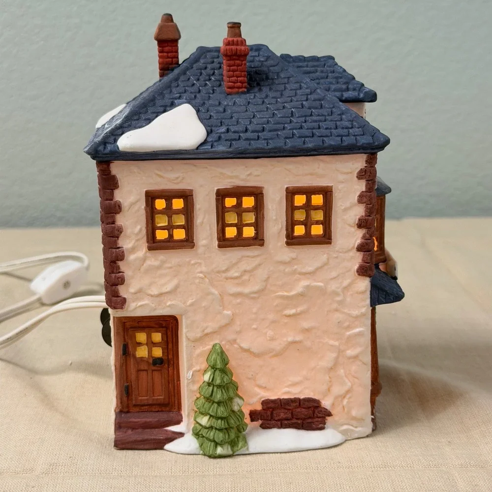 Walpole Tailors Lighted Christmas Village House English Storefront Decor 7 Inch